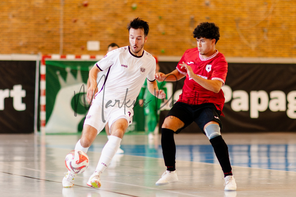 Futsal-Bundesliga, Saison 2025/2026, 2. Spieltag: SC Preußen Münster - FC Liria Futsal Berlin | Futsal-Bundesliga, Saison 2025/2026, 2. Spieltag, SC Preußen Münster empfängt FC Liria Berlin in der Universitäts-Sporthalle in Münster. Foto: sportfotografie.ms | Markus Paletta - Realisiert mit Pictrs.com
