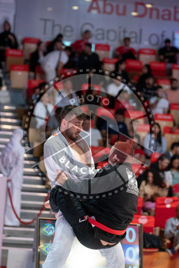 20231107PBB4883 | Fighters compete during the AJP World Master Championship in the Mubadala Arena in Abu Dhabi, Arab United Emirates, on November 7, 2023.