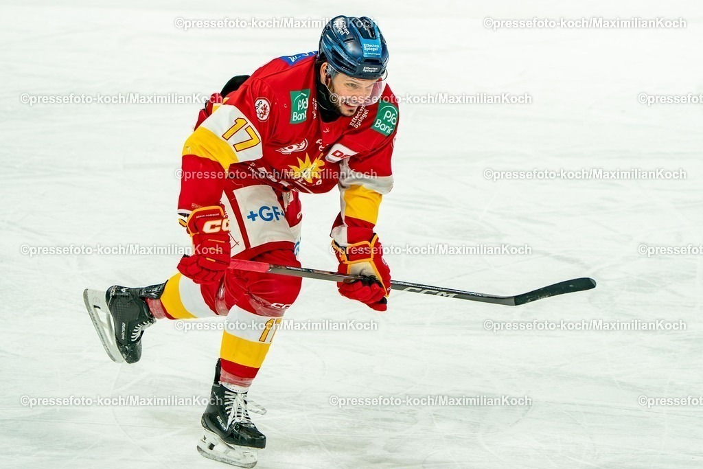 xKKUx01032601039 | 01.03.2026, xkkux, Eishockey, DEL2, Düsseldorfer EG - Bietigheim Steelers, PSD Bank Dome Düsseldorf: Leon Niederberger (DEG #17) 