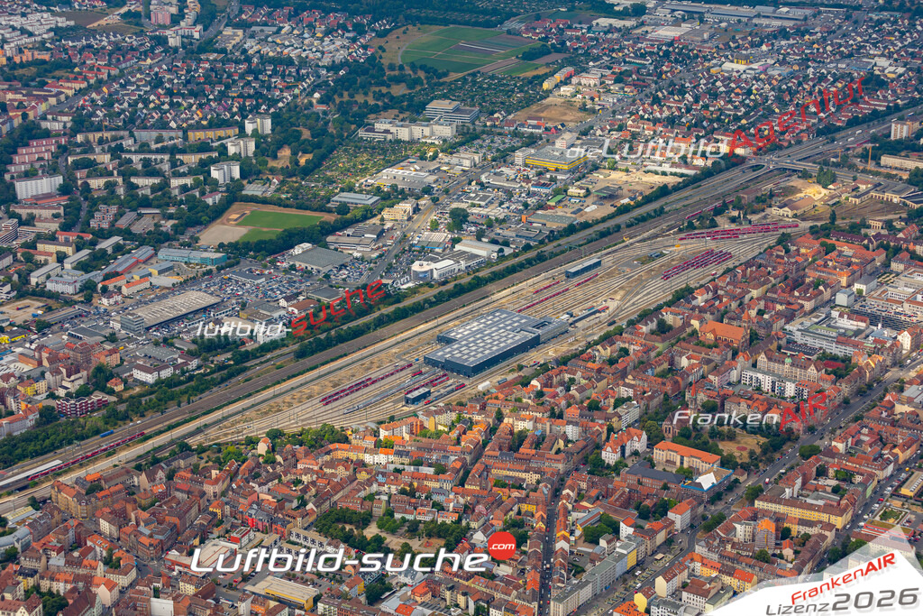 aktuelles Luftbild von Baerenschanzstrasse  Weststadt - Luftaufnahme wurde 2019 von https://frankenair.de mittels Flugzeug (keine Drohne) erstellt.