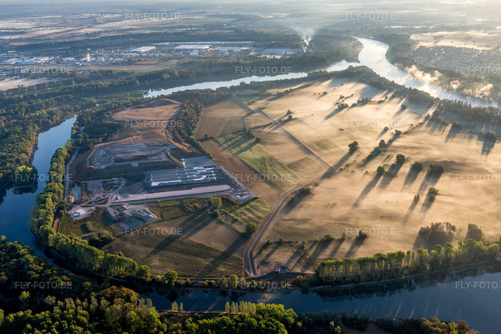 Luftbild: Speyer, Insel Flotzgrün im Ortsteil Mechtersheim in Römerberg im Bundesland Rheinland-Pfalz in Deutschland. Foto: IMG_110846.jpg vom 08.09.2018 durch Werner Riehm/FLY-FOTO.de