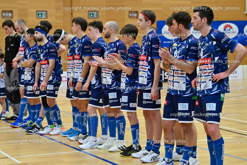 VSV Unihockey vs. Wiener Floorballferein 6.4.2024 | VSV Unihockey Mannschaft, VSV Unihockey vs. Wiener Floorballferein 6.4.2024, VSV Unihockey vs. Wiener Floorballferein  am 06.04.2024 in Villach (Ballspielhalle St. Martin), Austria, (Photo by Bernd Stefan)