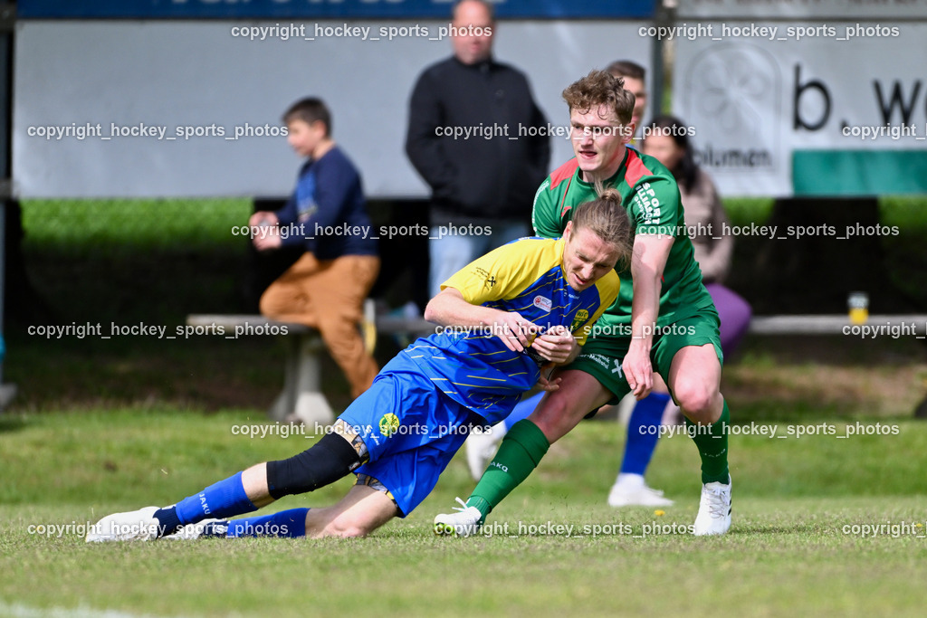 FC Gmünd vs. WSG Radenthein 20.4.2024 | #3 Max Unterwandling WSG Radenthein, #7 Markus Pichorner Stranner ASKÖ Gmünd, FC Gmünd vs. WSG Radenthein 20.4.2024, FC Gmünd vs. WSG Radenthein am 20.04.2024 in Gmünd (Sportplatz Gmünd), Austria, (Photo by Bernd Stefan)