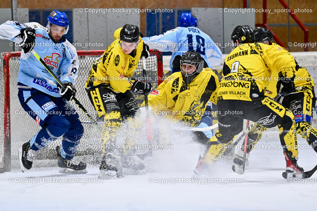 EC Spittal Hornets vs. ESC Steindorf 7.12.2022 | #43 Oraze Martin, #81 Sivec Peter Paul, #1 Zauchner Rene, #9 Essmann Kevin