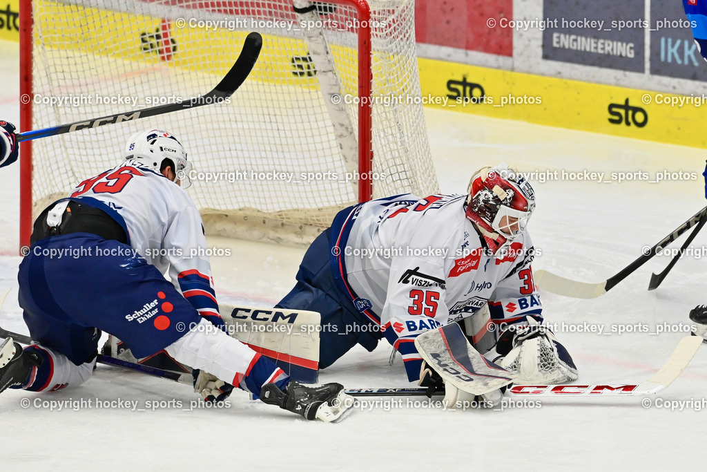 EC IDM WÄRMEPUMPEN VSV vs. HYDRO FEHERVAR AV 19 | #95 Atkinson Joshua HYDRO FEHERVAR, #35 Horvath Dominik HYDRO FEHERVAR, EC IDM WÄRMEPUMPEN VSV vs. HYDRO FEHERVAR AV 19, EC IDM WÄRMEPUMPEN VSV vs. HYDRO FEHERVAR AV 19 am 20.11.2024 in Villach (Stadthalle Villach), Austria, (Photo by Bernd Stefan)
