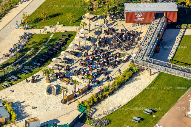 Hagen241005671 | Luftbild, Außengastronomie am Freibad Südufer, Fahrrad-Stellplatz, Boele, Hagen, Ruhrgebiet, Nordrhein-Westfalen, Deutschland