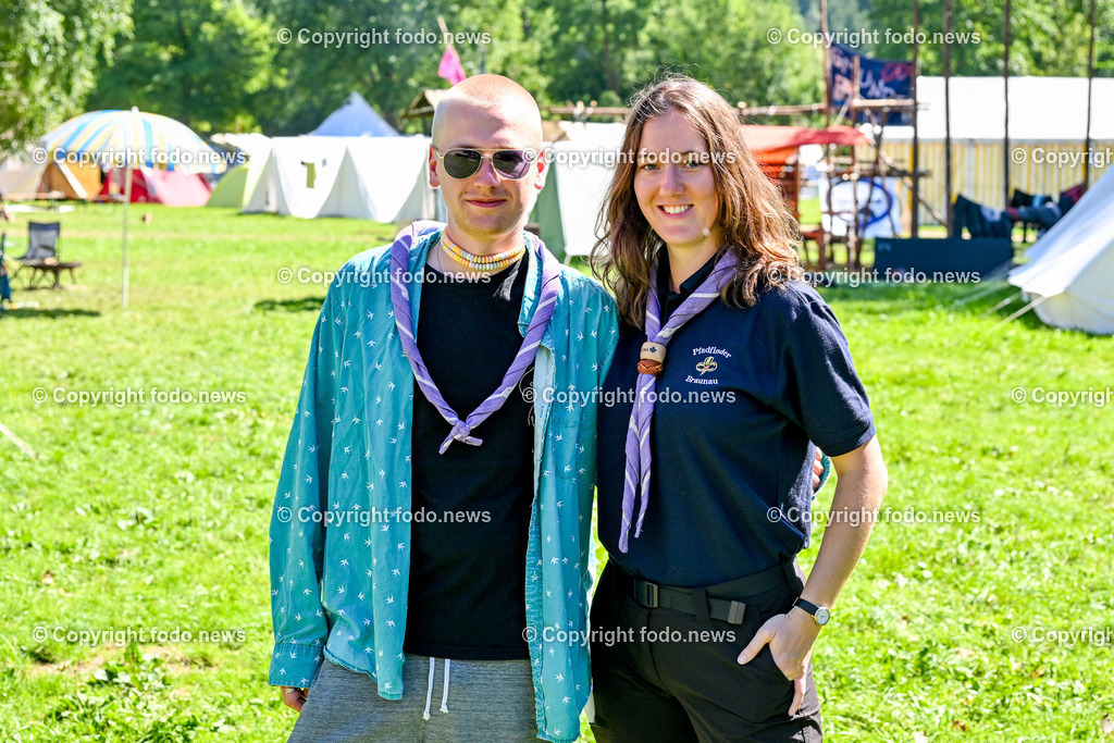 Scout Camp Austria_ 11.08.2023-54 | 11.08.2023, Berg am Attersee, AUT, Scout Camp Austria 2023, im Bild Jan Sacher und Magdalena Stockhammer vom Orga Team des Scout Camps