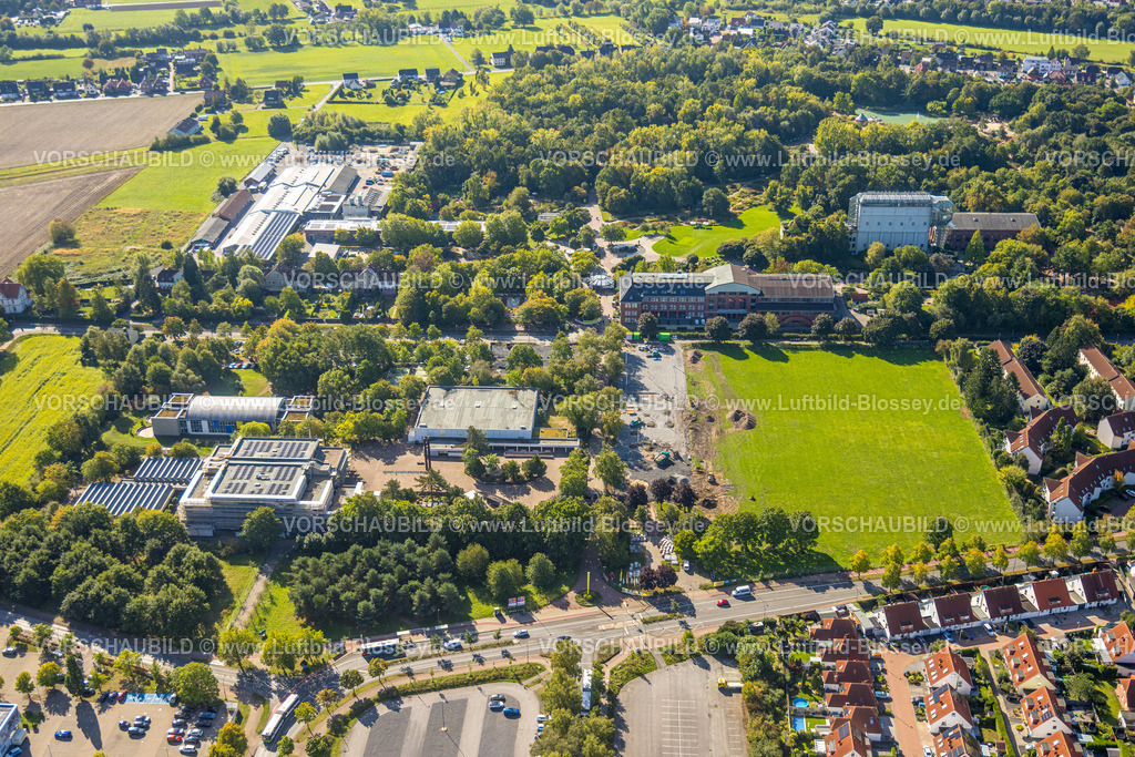 Hamm250901321 | Luftbild, Freiherr-vom-Stein-Gymnasium und Baustelle, Maximilianpark, Uentrop, Hamm, Ruhrgebiet, Nordrhein-Westfalen, Deutschland