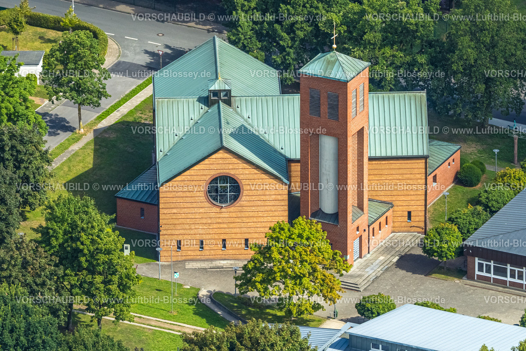 Hamm250700526Heessen | Luftbild, Kirche St. Marien (Heessen, Stadtbezirk Heessen, Hamm, Ruhrgebiet, Nordrhein-Westfalen, Deutschland