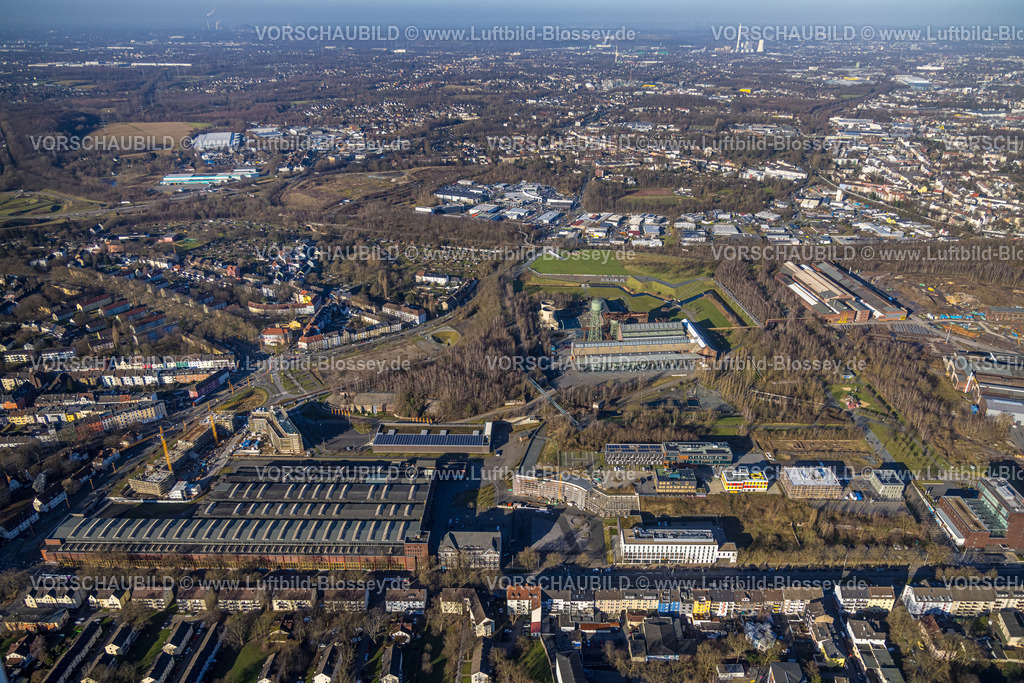Bochum240103729 | Luftbild, Westpark mit Jahrhunderthalle, Kruppwerke, Bochum, Ruhrgebiet, Nordrhein-Westfalen, Deutschland