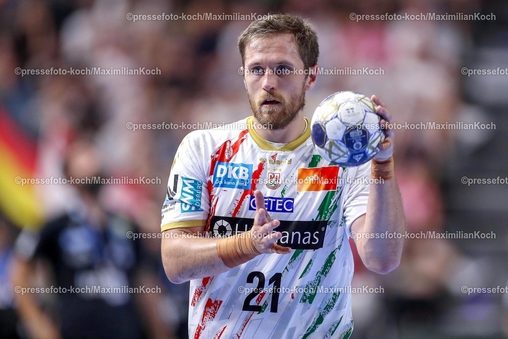 KoeEHF14062502121 | 14.06.2025, Handball, Halbfinale TruckScout24 EHF FINAL4, LANXESS arena Köln, FC Barcelona - SC Magdeburg: Albin Lagergren (Magdeburg #21) 