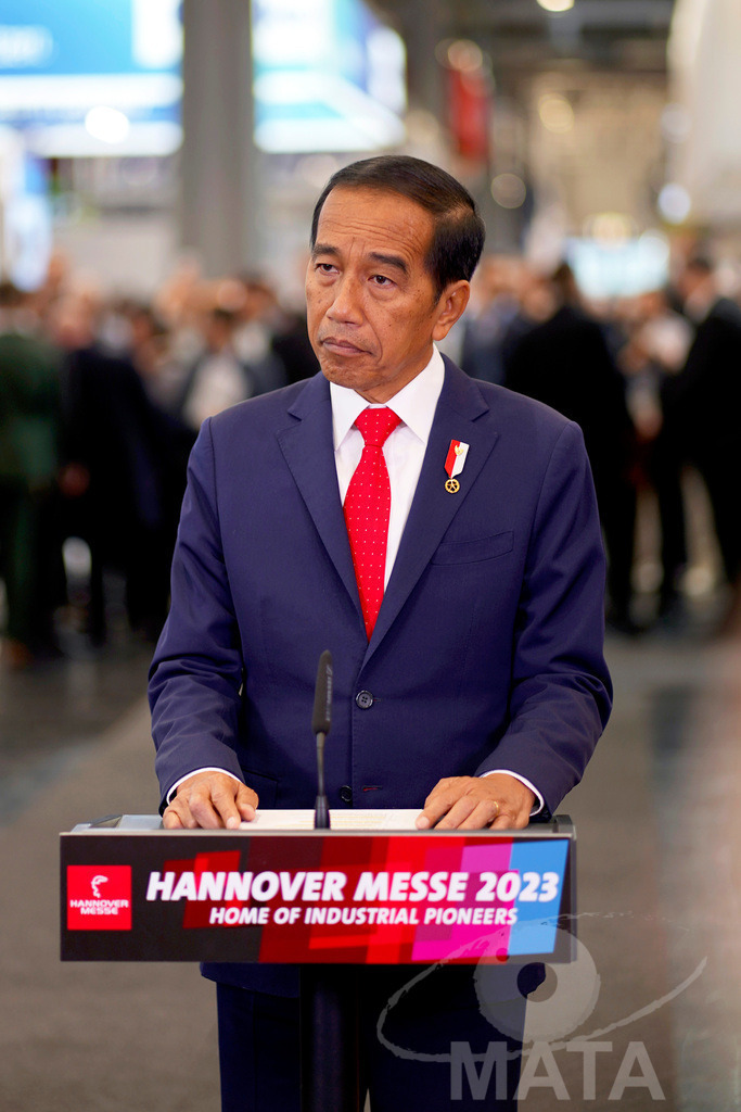 A7_06111_k | Indonesiens Präsident Joko Widodo (PDI-P) beim Eröffnungsrundgang der Hannover Messe 2023. Indonesien ist in diesem Jahr Partnerland der Hannover Messe. Hannover, 17.04.2023 - Realisiert mit Pictrs.com