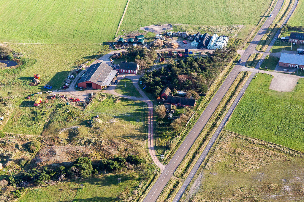 Vue aérienne: Magasin à la ferme / Gardbutik Byens Grønning à Fanø dans le département Syddanmark, Danemark. Photo: IMG_118820.jpg prise le 21/09/2019 par Werner Riehm/FLY-FOTO.eu – Résolution de l'original: 5472 x 3648 px