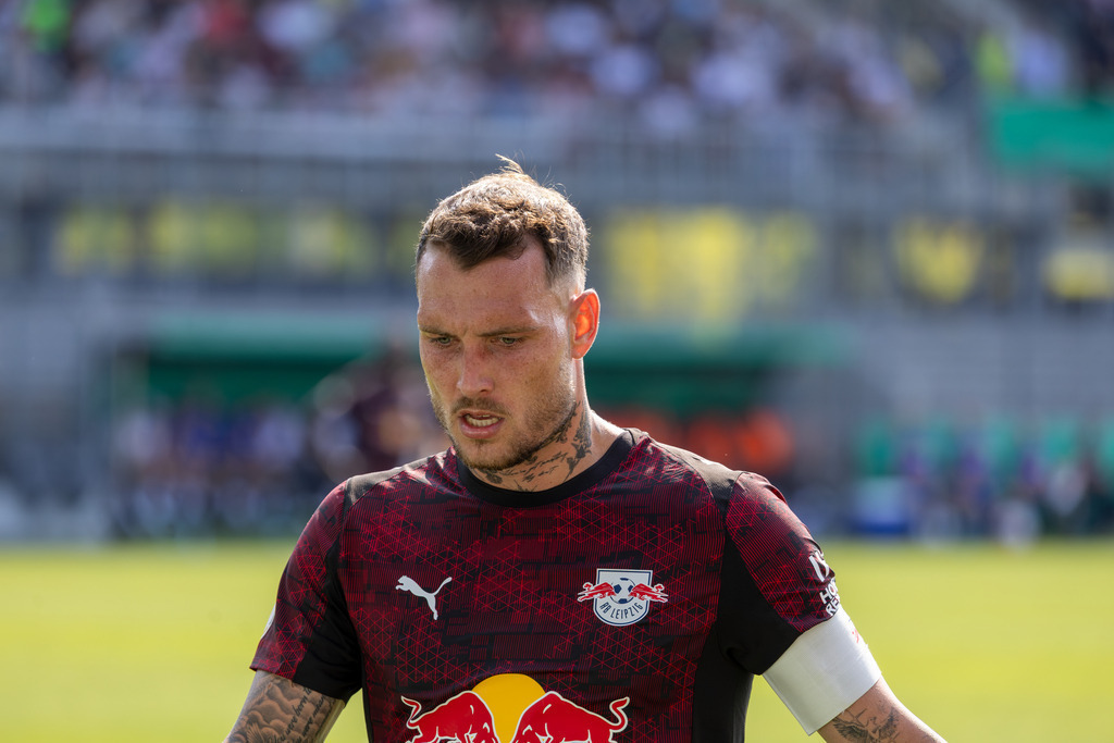 SV Sandhausen gegen RB Leipzig (DFB-Pokal, 1. Runde)***Bild: David Raum (22, Leipzig) | SV Sandhausen gegen RB Leipzig (DFB-Pokal, 1. Runde)***Bild: David Raum (22, Leipzig) - Realisiert mit Pictrs.com