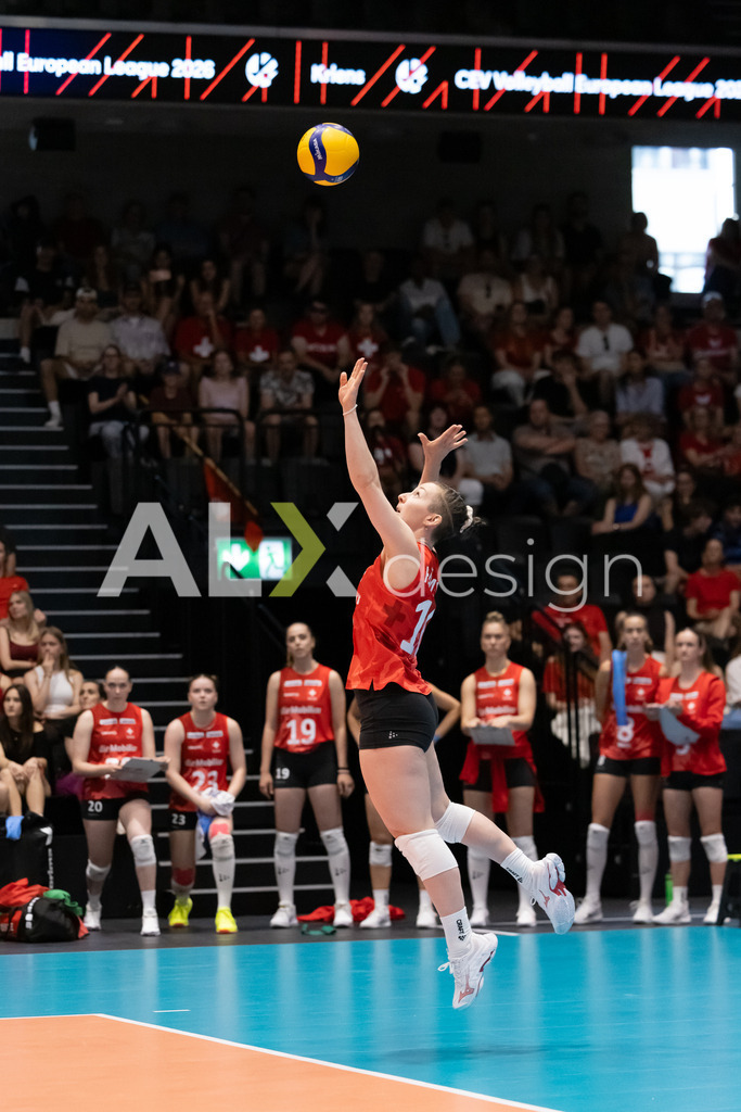Austria v Switzerland - CEV European League Women | KRIENS, SWITZERLAND - JUNE 14: ORIANE HÄMMERLI of Switzerland during the CEV European League match between Austria and Switzerland at Pilatus Arena on June 14, 2026 in Kriens, Switzerland. - Realisiert mit Pictrs.com
