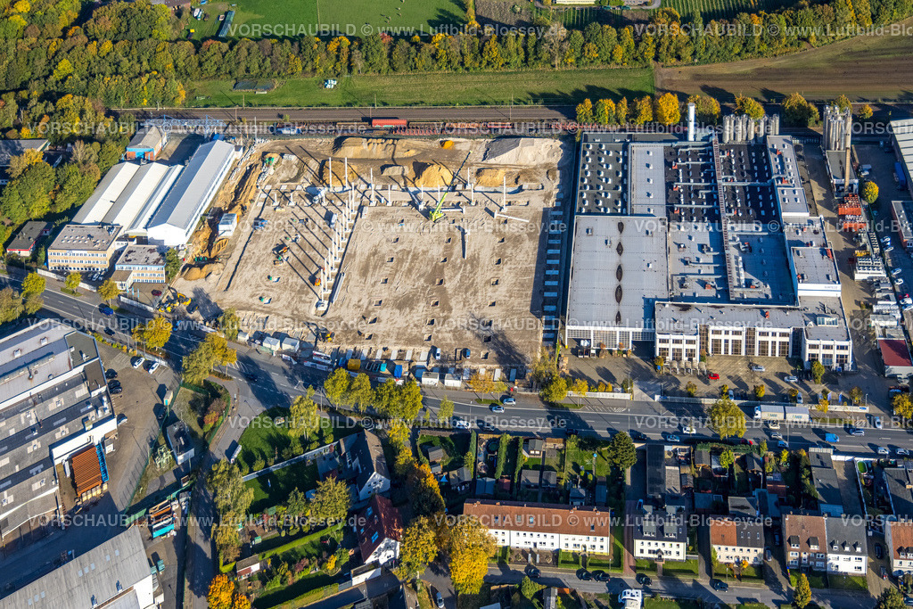 Gladbeck221005320 | Luftbild, Gewerbepark Ellinghorst, ehem. Döllken / Surteco Verwaltungsgebäude, Salzgitter Mannesmann Stahlhandel, Baugebiet Freifläche, Beisenstraße, Ellinghorst, Gladbeck, Ruhrgebiet, Nordrhein-Westfalen, Deutschland