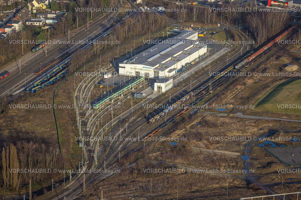 Herne240104226 | Luftbild, Stadler Rail Service an den Bahngleisen, Wanne-Süd, Herne, Ruhrgebiet, Nordrhein-Westfalen, Deutschland