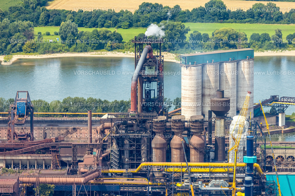 Duisburg250704361Sued | Luftbild, Hüttenwerke Krupp Mannesmann HKM mit HKM Hochofen A, Teilansicht, Hüttenheim, Duisburg, Ruhrgebiet, Nordrhein-Westfalen, Deutschland