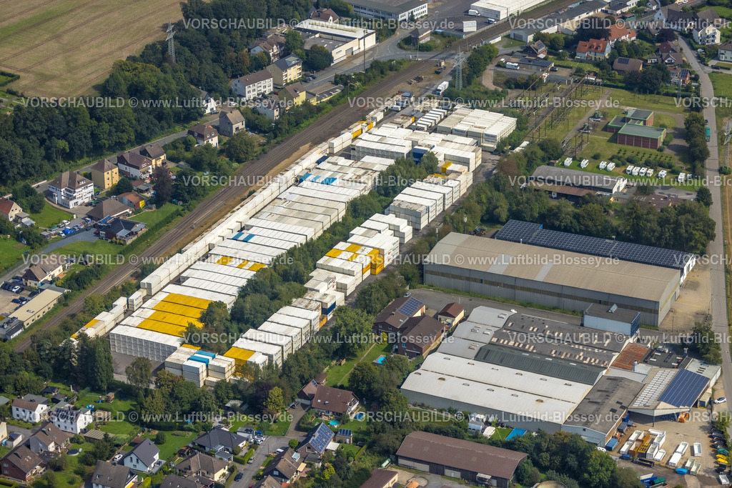 Froendenberg230901490 | Luftbild, Gewerbegebiet Ohlweg, Container Lagerplatz, Dellwig, Fröndenberg, Ruhrgebiet, Nordrhein-Westfalen, Deutschland