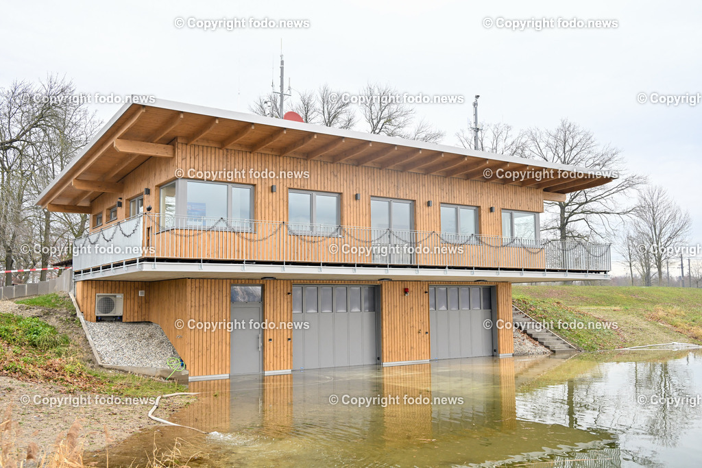 Wasserrettung Pichling_ Pichlingersee_ 29.12.2023-10 | 2912.2023, Linz Pichling, AUT, Wasserrettung, OS Pichling, im Bild Gebaeude der Wasserrettung