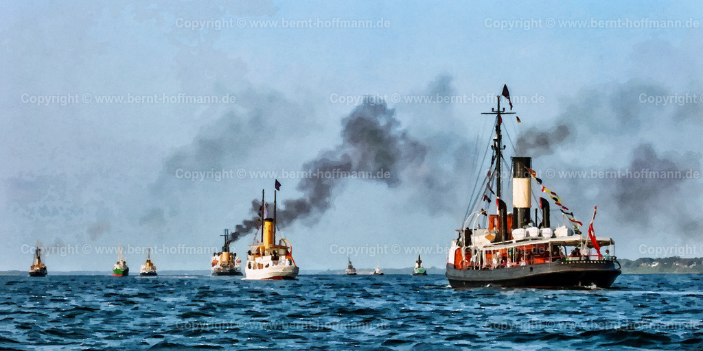 PDM2_0938_DRU-Parade_200x100 | DIGITALKUNST. Dampfschiff-Parade auf der Flensburger Förde. __ Acht Dampfschiffe und ein historisches Küstenmotorschiff ( Kümo ) bei einer gemeinsamen Fahrt zum Dampfer- Festival " Flensburger Dampf - Rundum ". __ Seitenverhältnis = 2 zu 1 - Realisiert mit Pictrs.com