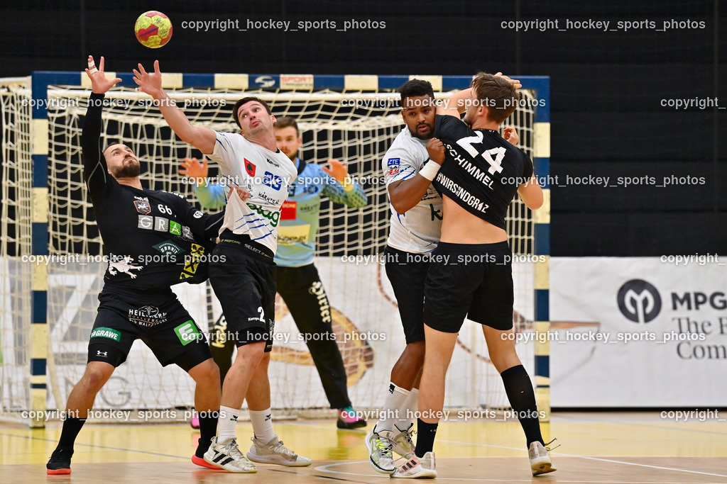 HSG Holding Graz vs. SC Ferlach 16.9.2022 | #23 KOCBEK Jure, #66 RASCHID Ramon, #50 GONZALEZ-MARTINEZ Adonis, #24 SCHIMMEL Florian