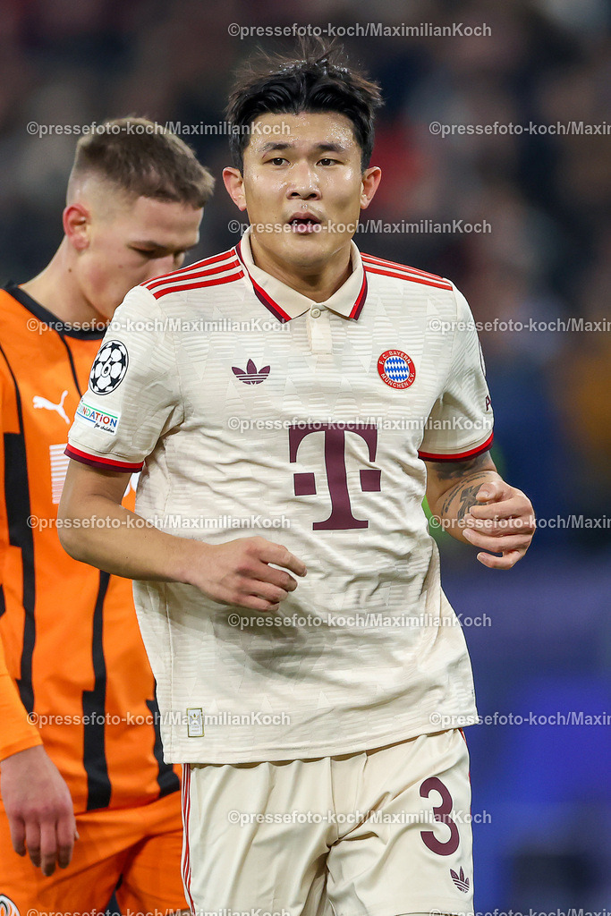 UCL10122402218 | 10.12.2024, Fußball, UEFA Champions League, Schachtar Donezk - FC Bayern München, Arena AufSchalke Gelsenkirchen, 8. Spieltag Saison 2024 2025: Min-jae Kim (Bayern #3)DFB regulations prohibit any use of photographs as image sequences and or quasi-video.
