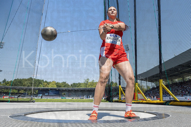 Deutsche Leichtathletik-Meisterschaften; Bochum-Wattenscheid, 25.07.2026 | Yasmin Sophie Amaseh (LG Nord Berlin), Hammerwurf; Deutsche Leichtathletik-Meisterschaften am 25.07.2026 im Lorheide-Stadion, Bochum-Wattenscheid (Nordrhein-Westfalen).