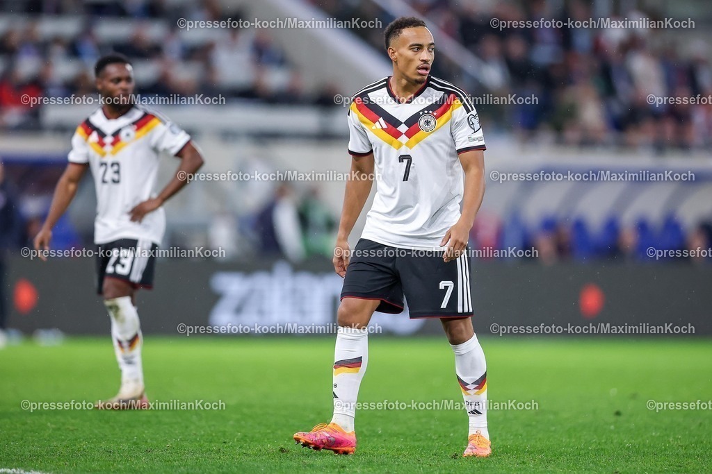 DFB14112501126 | 14.11.2025, Fußball, Länderspiel, WM-Qualifikation Europa, Deutschland - Luxemburg, Stade de Luxembourg (Croix de Gasperich, Luxemburg), 9. Spieltag, Saison 2025 2026: Jamie Leweling (GER #07)  Regulations prohibit any use of photographs as image sequences and or quasi-video.
