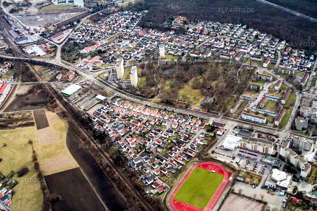 Luftbild: Dorschberg, Bürgerpark in Wörth am Rhein im Bundesland Rheinland-Pfalz in Deutschland. Foto: IMG_1020.jpg vom 19.02.2006 durch Werner Riehm/FLY-FOTO.de