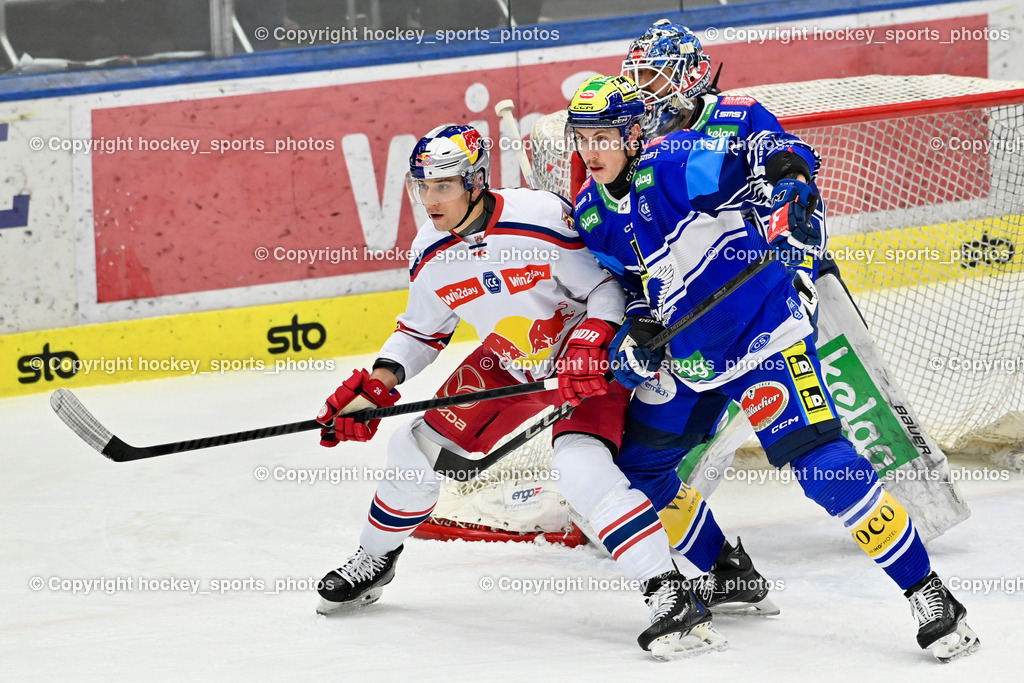 EC IDM WÄRMEPUMPEN VSV vs. EC Red Bull Salzburg | #26 Hochkofler Peter EC Redbull Salzburg, #2 MACPHERSON Dylan EC VSV, #35 Cannata Joe EC VSV,EC IDM WÄRMEPUMPEN VSV vs. EC Red Bull Salzburg, EC IDM WÄRMEPUMPEN VSV vs. EC Red Bull Salzburg am 17.01.2025 in Villach (Stadthalle Villach), Austria, (Photo by Bernd Stefan)