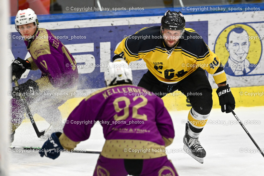 EC Kellerberg vs. EC Arnoldstein | #19 Nussbaumer Patrick-Erwin EC Kellerberg, #40 Hartlieb Manuel EC Arnoldstein, EC Kellerberg vs. EC Arnoldstein, EC Kellerberg vs. EC Arnoldstein am 31.01.2025 in Villach (Stadthalle Villach), Austria, (Photo by Bernd Stefan)