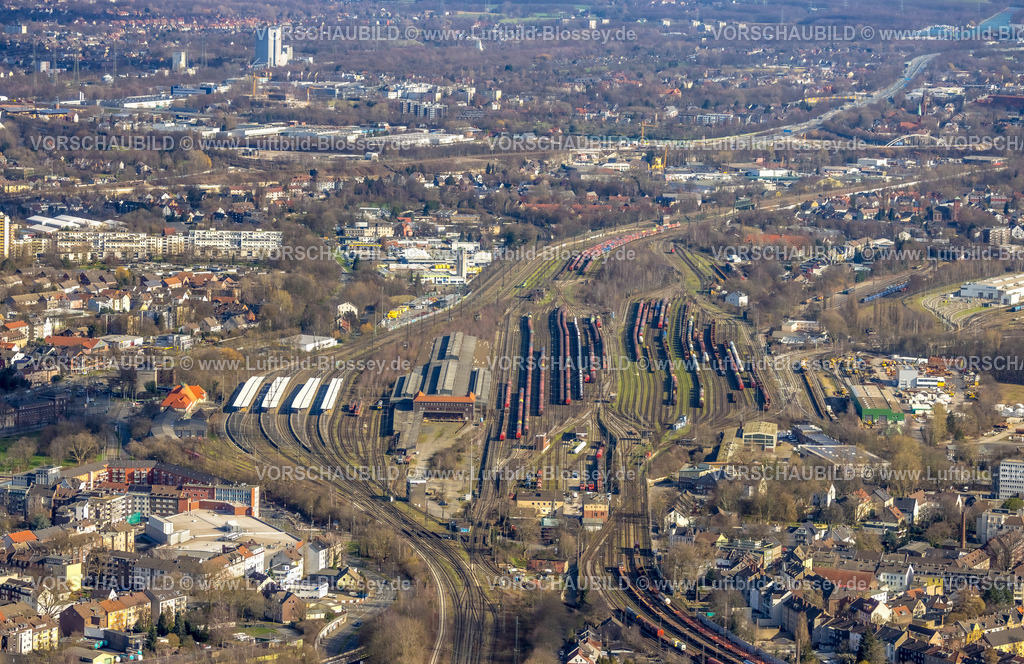 Herne230211760 | Luftbild, Güterbahnhof Herne und Wanne-Eickel Hauptbahnhof, Wanne, Herne, Ruhrgebiet, Nordrhein-Westfalen, Deutschland