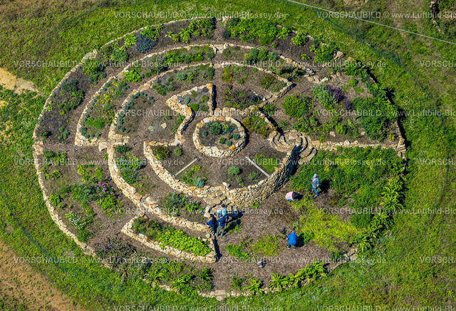 Witten230800178 | Luftbild, Spiralförmiger Kräutergarten am Christopherus-Haus Christopherus-Hof,  Annen, Witten, Ruhrgebiet, Nordrhein-Westfalen, Deutschland