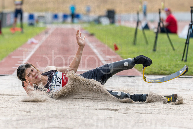 Para Heimspiel 7.0; Leverkusen, 18.07.2026 | LEVERKUSEN, GERMANY - JULY 18, 2026 : Erina Yuguchi (JPN/Japan)  competing in the long jump during the Para Heimspiel 7.0 at Fritz Jacobi Sports Complex on July 18, 2026 in Leverkusen, Germany.