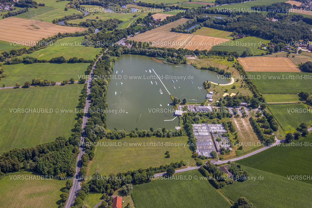 Hamm250702329Uentrop | Luftbild, Wasserski-Anlage Hamm Haarner Baggersee, geplanter Abriss der Gewächshäuser, Uentrop, Hamm, Ruhrgebiet, Nordrhein-Westfalen, Deutschland