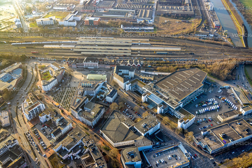 Hamm241200750 | Luftbild, Hauptbahnhof Hbf, Bahnhofsvorplatz Platz der Deutschen Einheit und Technisches Rathaus Hamm, Mitte, Hamm, Ruhrgebiet, Nordrhein-Westfalen, Deutschland