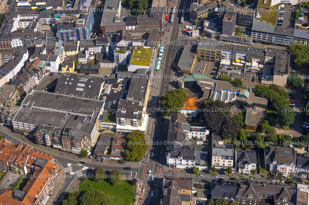 Gelsenkirchen240807918GE-Nord | Luftbild, Kunstmuseum Gelsenkirchen, Horster Straße Ecke Hochstraße, Schauburg Filmpalast Kino, Buer, Gelsenkirchen, Ruhrgebiet, Nordrhein-Westfalen, Deutschland