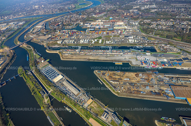 Duisburg250402579DuisPort | Luftbild, duisport Hafen Duisburg, Hafengebiet, Ölinsel, Kohleninsel Container Terminal und Schrottinsel Rohstoffinsel, Insel Pontwert, Autobahn A59, Ruhrort, Ortsansicht Duisburg, Ruhrgebiet, Nordrhein-Westfalen, Deutschland