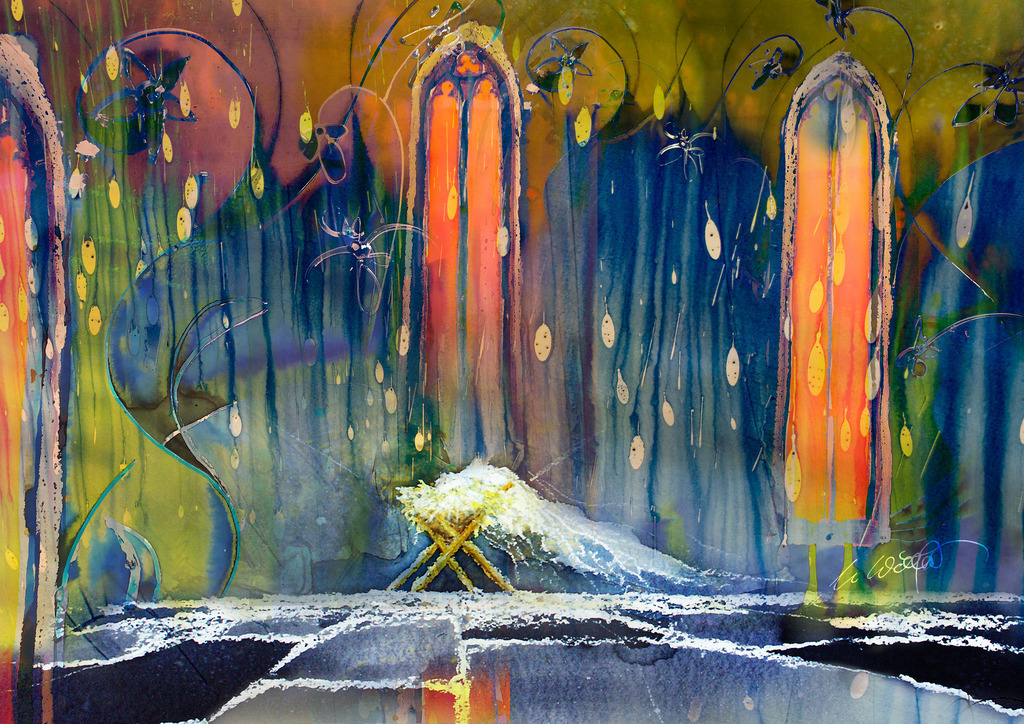 Krippe am Fenster | aus Freude an den Farben und der Phantasie - Realisiert mit Pictrs.com