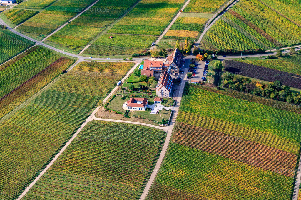 Luftbild: Hotel Leinsweiler Hof in Leinsweiler im Bundesland Rheinland-Pfalz in Deutschland. Foto: IMG_22365.jpg vom 15.10.2009 durch Werner Riehm/FLY-FOTO.de