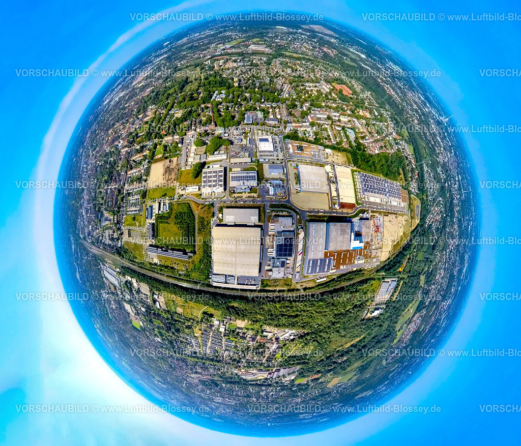 Gelsenkirchen240890596GewerbegebietSchalkerVerein | Luftbild, Gewerbegebiet Industriepark Schalker Verein, Europastraße, mit bilstein group und Dokas Handelsgesellschaft mbH, Erdkugel, Fisheye Aufnahme, Fischaugen Aufnahme, 360 Grad Aufnahme, tiny world, little planet, fisheye Bild, Bulmke-Hüllen, Gelsenkirchen, Ruhrgebiet, Nordrhein-Westfalen, Deutschland
