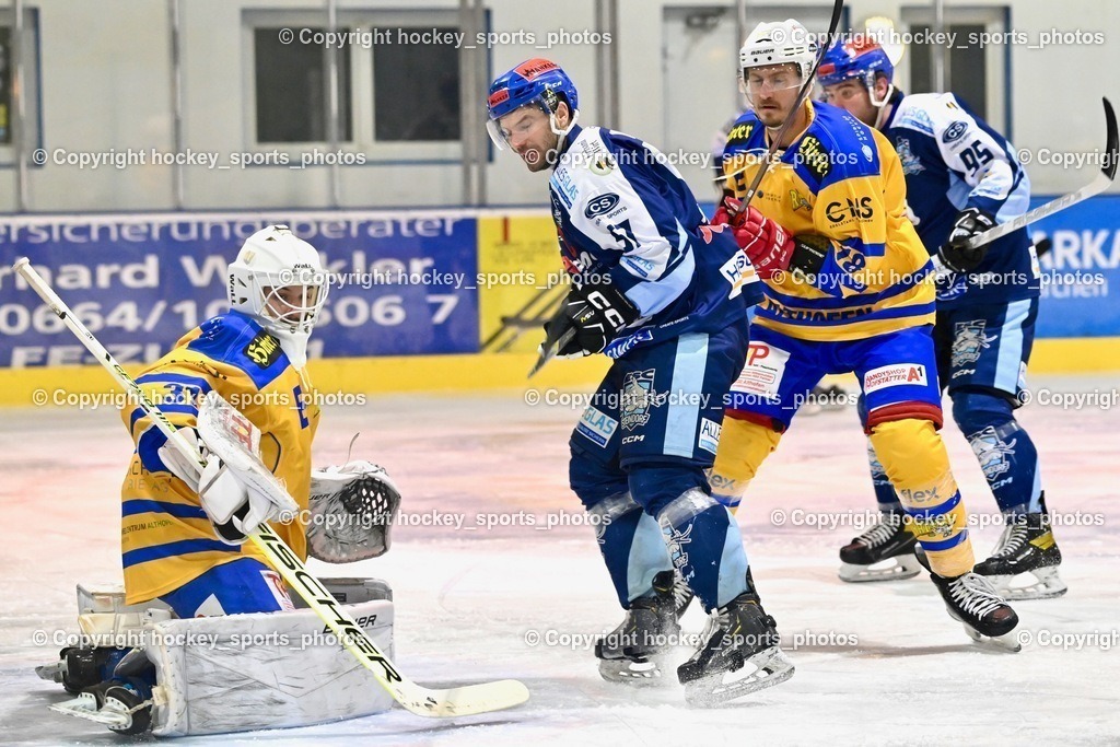 ESC Steindorf vs. EHC Althofen 13.1.2024 | #31 Horn Fabian, #57 Wilfan Franz, #18 Isopp Maximilian, #95 Gelfanov Ruslan