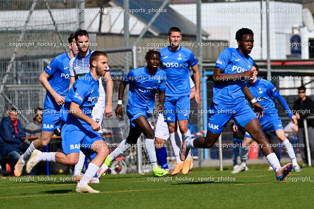 SAK vs. Dellach Gail | #13 Fabian Griesebner SAK, #8 Issa Diakite SAK, #22 Leo Ejup SAK, #14 Andre Le Prince Chedjou Fonkou SAK, SAK vs. Dellach Gail, SAK vs. Dellach Gail am 22.03.2025 in Klagenfurt (Sportpark Welzenegg), Austria, (Photo by Bernd Stefan)