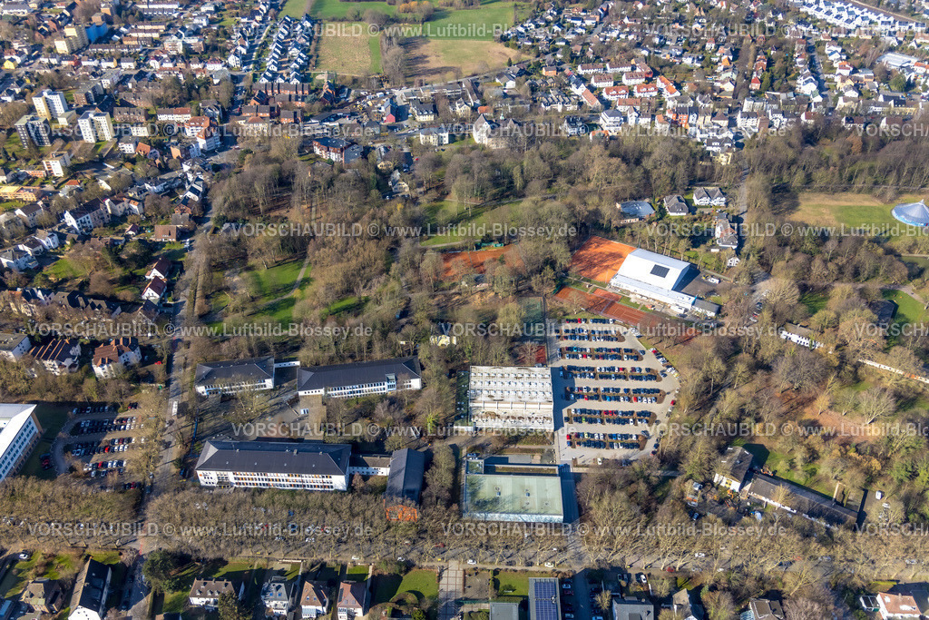 Unna230213106 | Luftbild, Kurpark, Hellweg Berufskolleg ünd Märkisches Berufskolleg, Tennisclub Unna 02 Grün- Weiss, Königsborn, Unna, Ruhrgebiet, Nordrhein-Westfalen, Deutschland