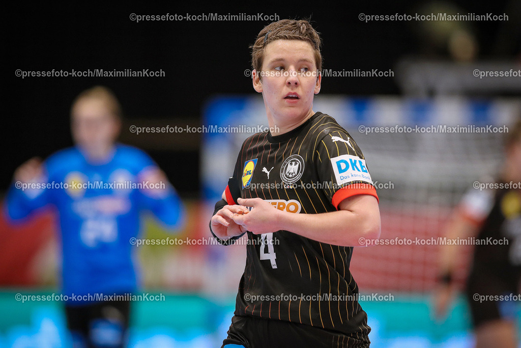 DueDHB03032402101 | 03.03.2024, Handball, Düsseldorf, Mitsubishi Electric Halle, Frauen EHF EURO Qualifikation, Spieltag 4, Deutschland - Slowakei: Alina Grijseels (4, Deutschland)
