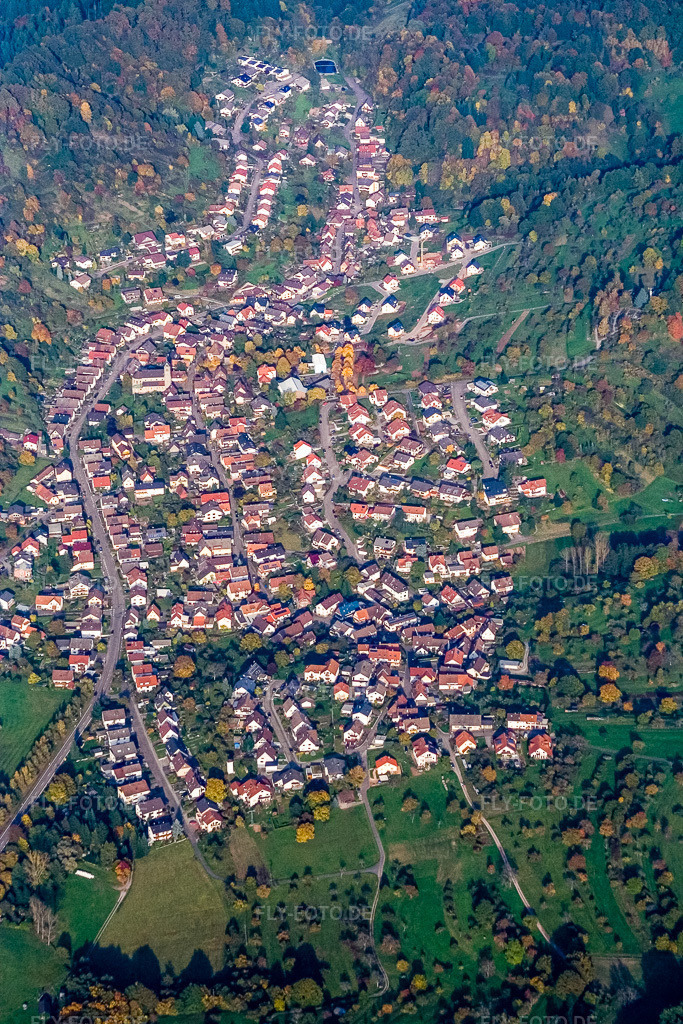 Luftbild: Dorf - Ansicht im Ortsteil Sulzbach in Gaggenau im Bundesland Baden-Württemberg in Deutschland. Foto: IMG_14014.jpg vom 11.10.2008 durch Werner Riehm/FLY-FOTO.de