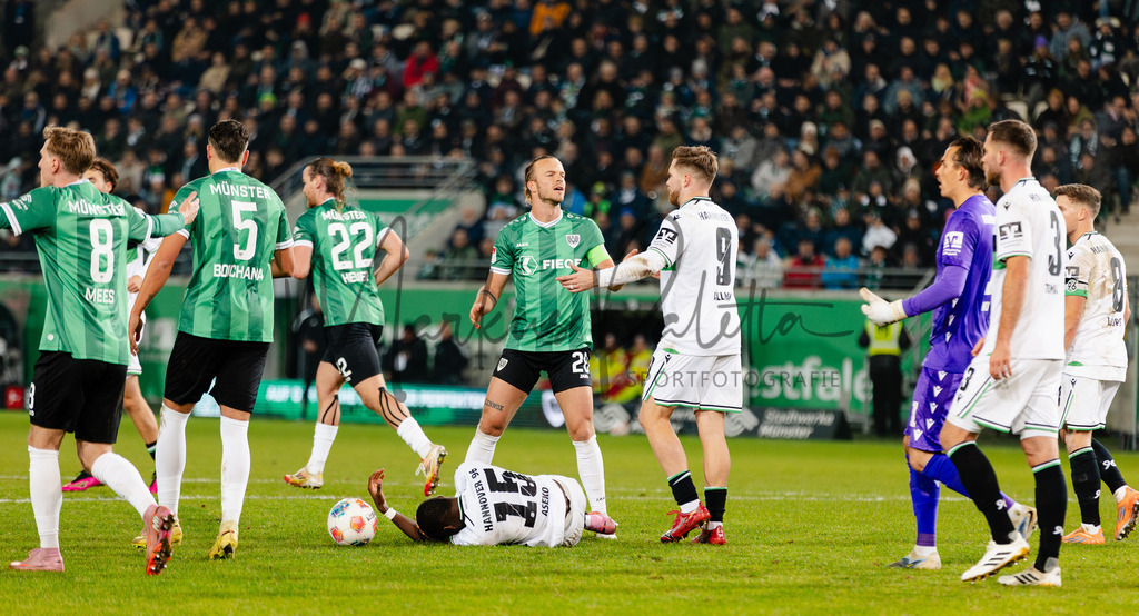 2. Bundesliga, Saison 2025/26, 15. Spieltag: SC Preußen Münster - Hannover 96 | Münster, 05.12.2025: 2. Bundesliga, 15. Spieltag, SC Preußen Münster gegen Hannover 96 im LVM-Preußenstadion in Münster. Foto: sportfotografie.ms | Markus Paletta - Realisiert mit Pictrs.com
