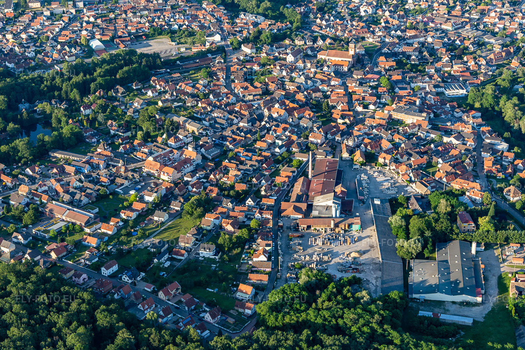 Vue aérienne: Vue de la ville à le quartier Ceinture Forêt Nord in Hagenau dans le département Bas Rhin, France. Photo: IMG_115504.jpg prise le 16/06/2019 par Werner Riehm/FLY-FOTO.eu – Résolution de l'original: 5472 x 3648 px
