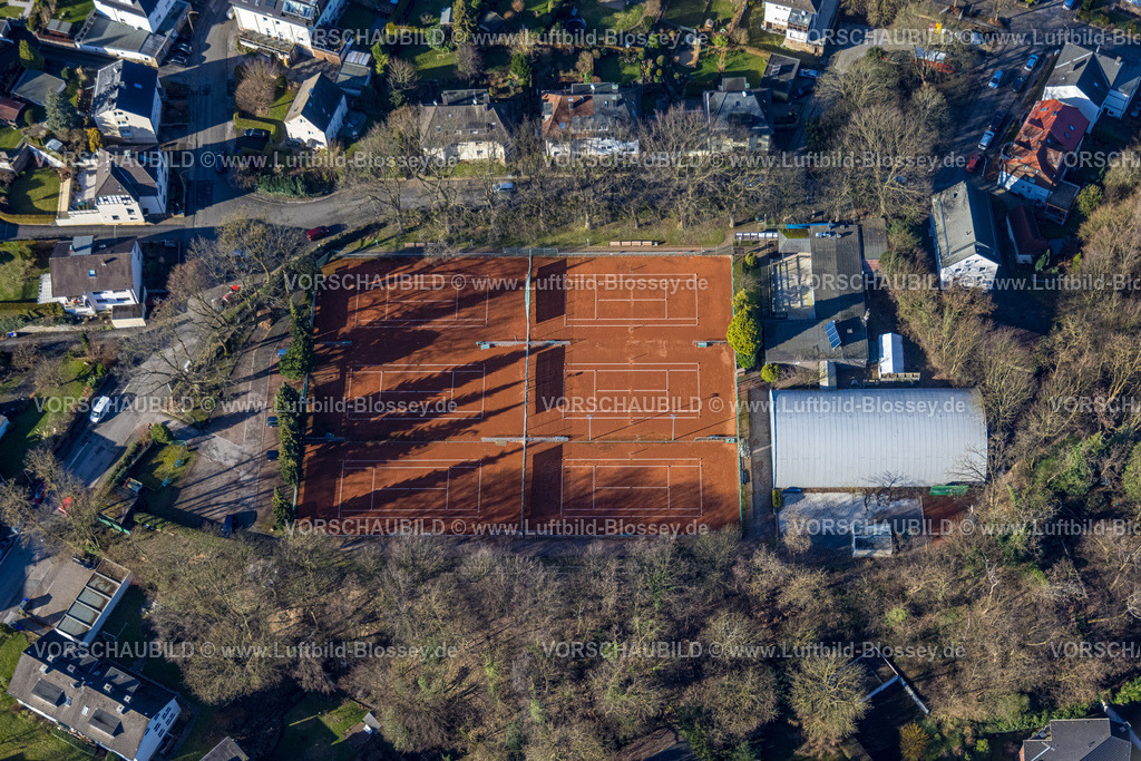 Witten240103000 | Luftbild, Tennisanlage Tennisplätze TCB Tennisclub Bommern mit Tennishalle, Bommern, Witten, Ruhrgebiet, Nordrhein-Westfalen, Deutschland